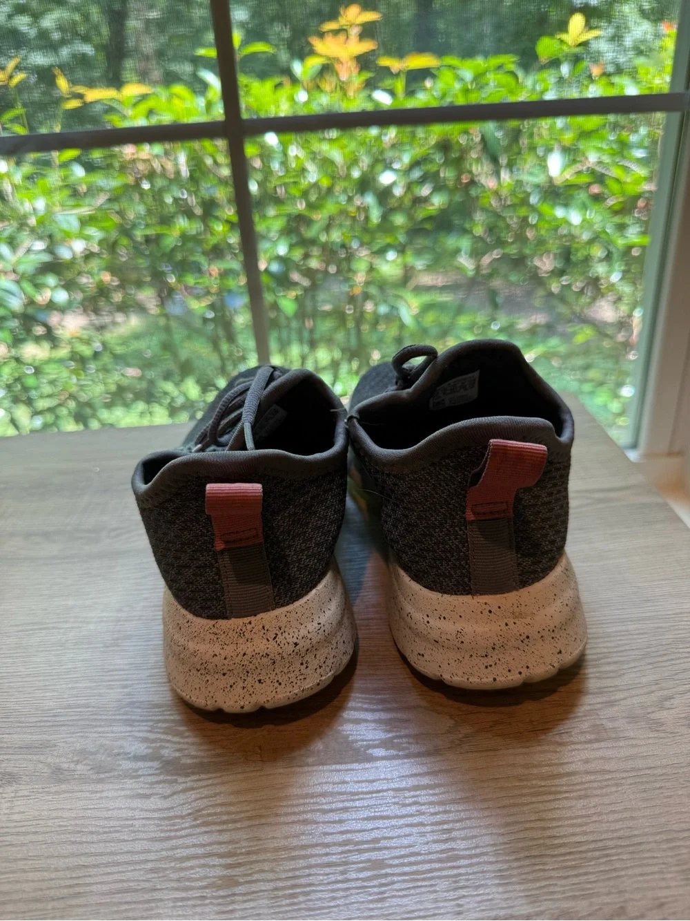 Adidas Gray Knit Runner with Speckled White Sole